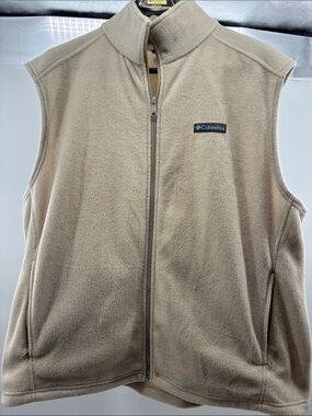 Columbia Beige/Tan Fleece Vest with Full Zip